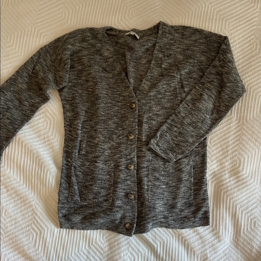 Madewell Charcoal Button-Up Cardigan